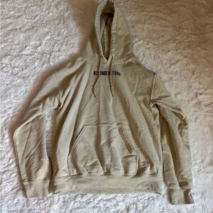 Tan Sweatshirt with Relaxed Fit and Ribbed Cuffs